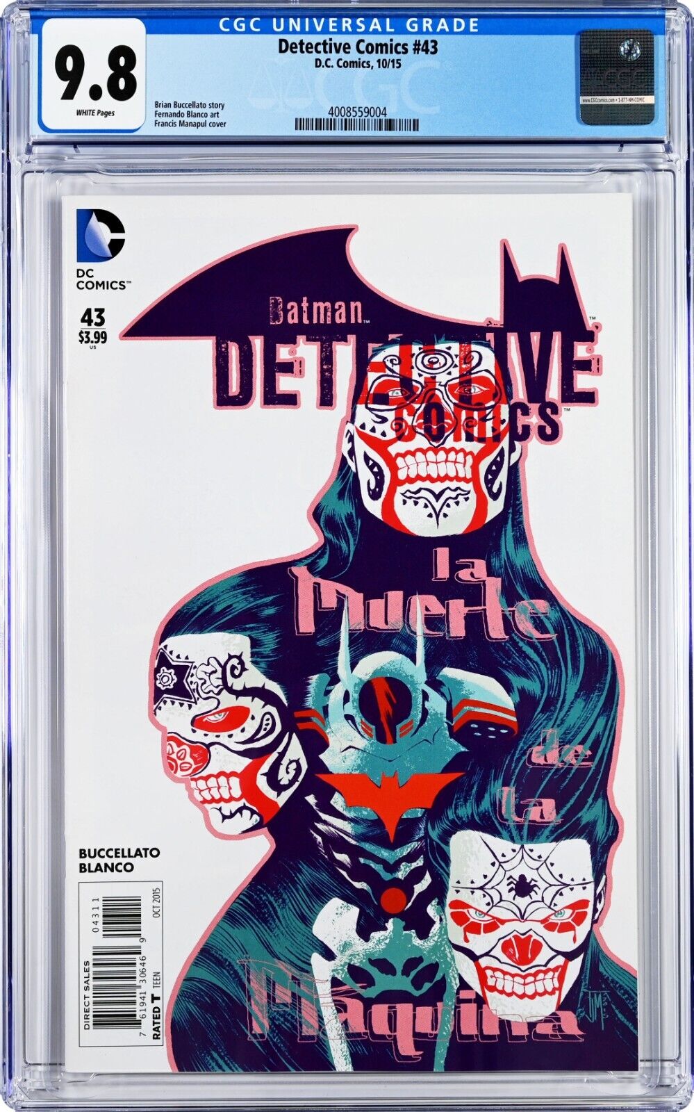 Detective Comics #43 CGC 9.8 (Oct 2015, DC) Buccellato Story, Manapul Cover