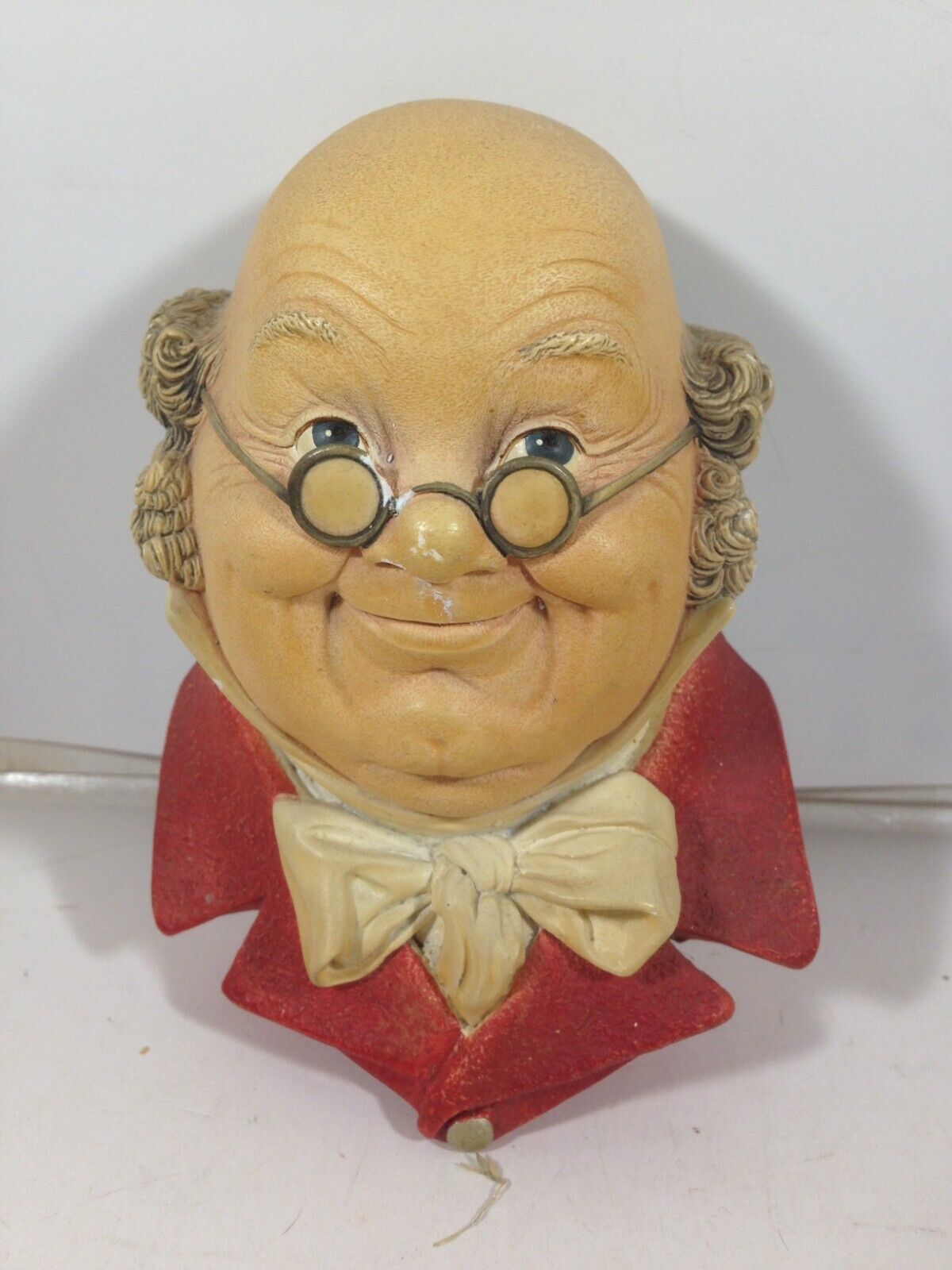 Vintage BOSSONS Chalkware Head Mr Pickwick 1964 A