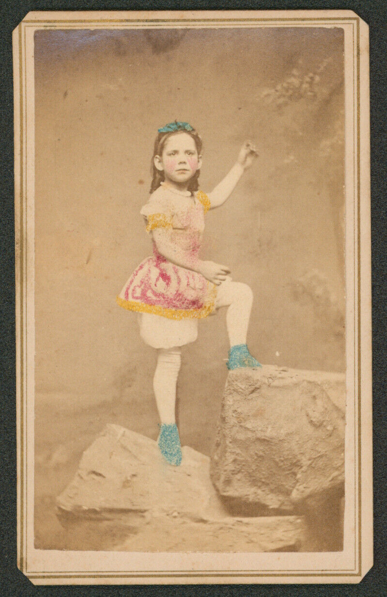 Young Girl/Child Costume Performer 1860s Hand Colored CDV