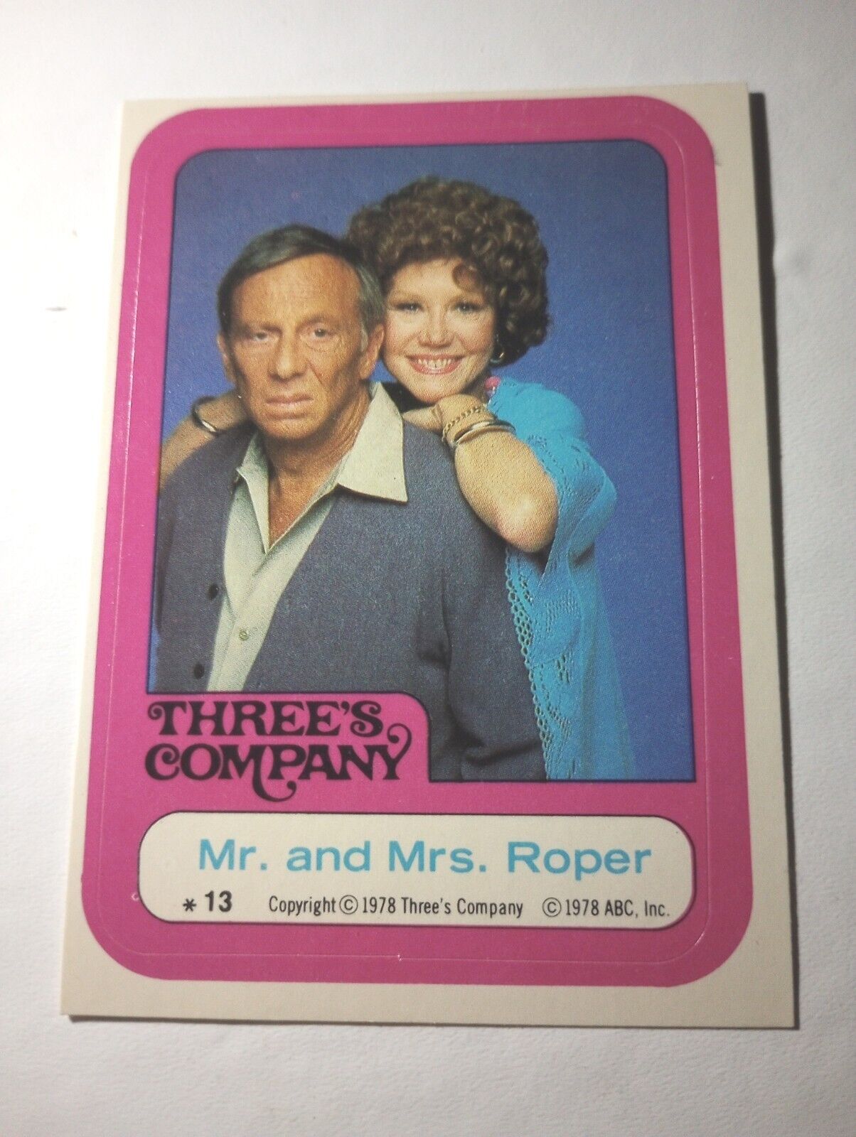 1978 Topps Three\'s Company Sticker Card #13