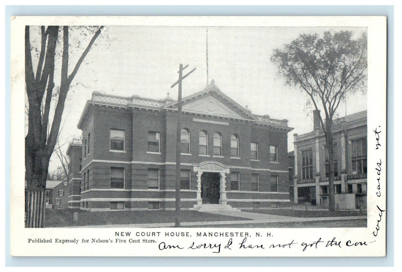 c1905s New Court House, Manchester New Hampshire NH Posted Antique Postcard