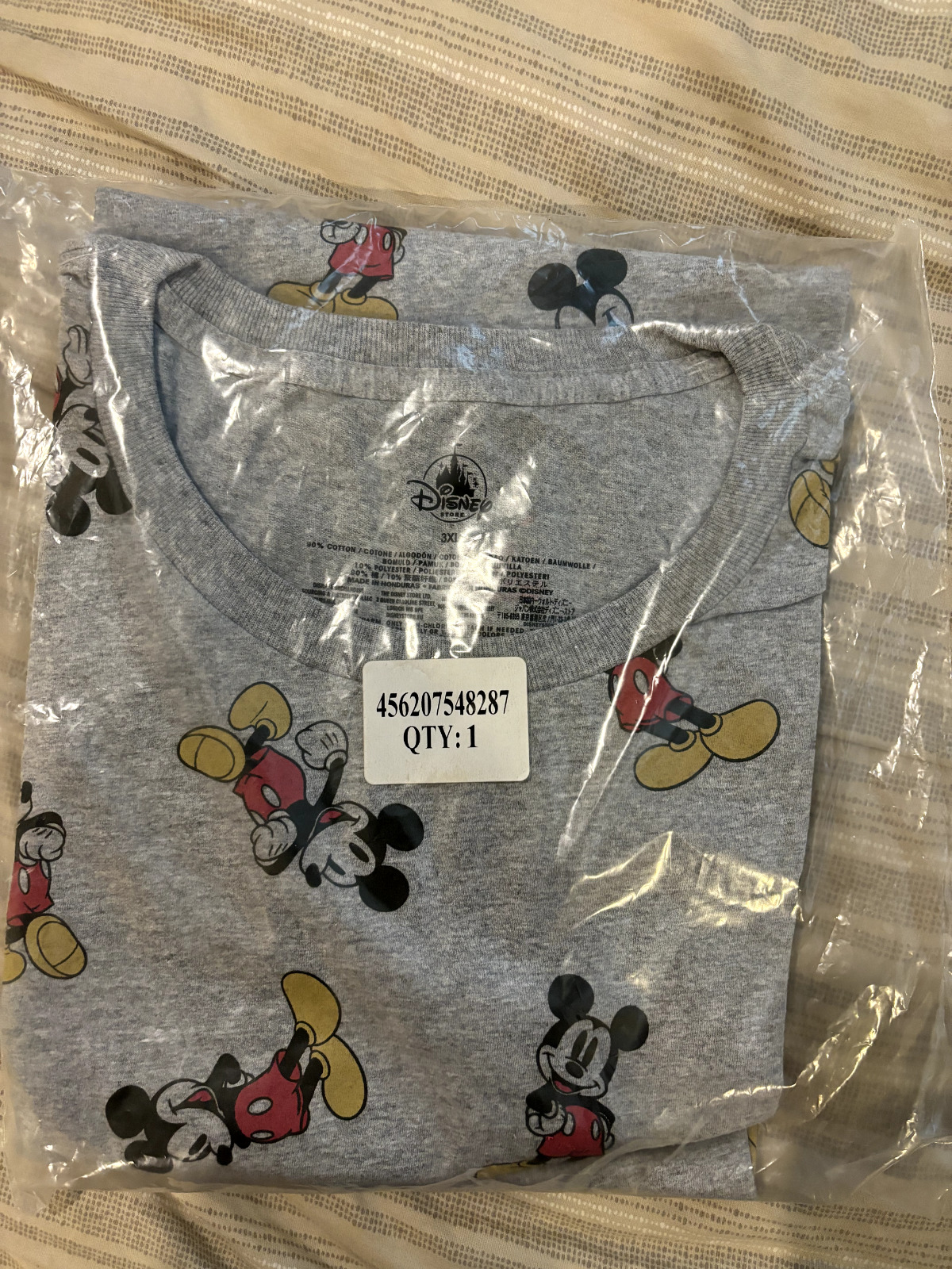 Disney Store Men\'s 3XL All Over Mickey Mouse Tee Shirt~Brand New in Package