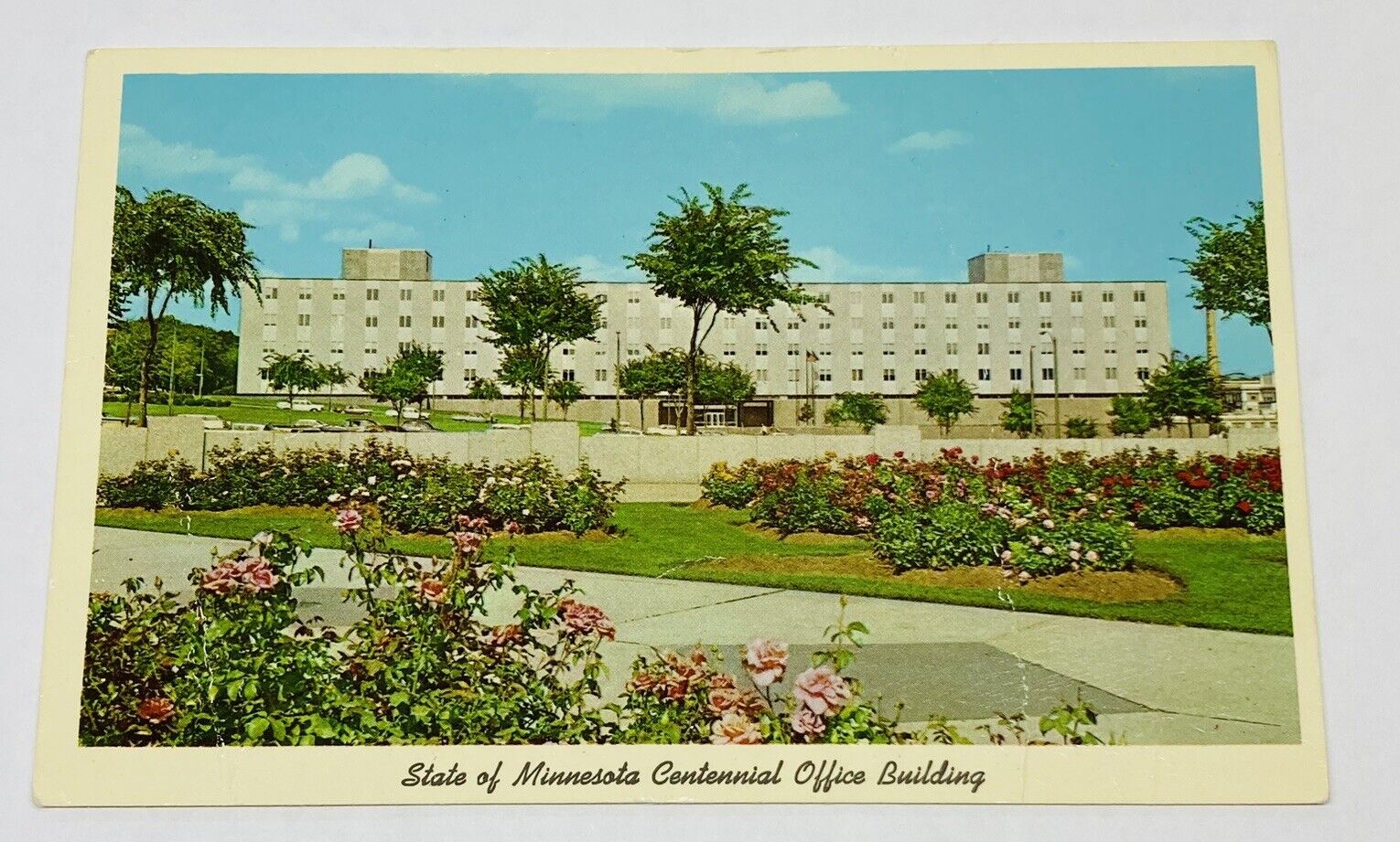 Vtg Postcard State Of Minnesota Centennial Office Building St Paul Side View P2