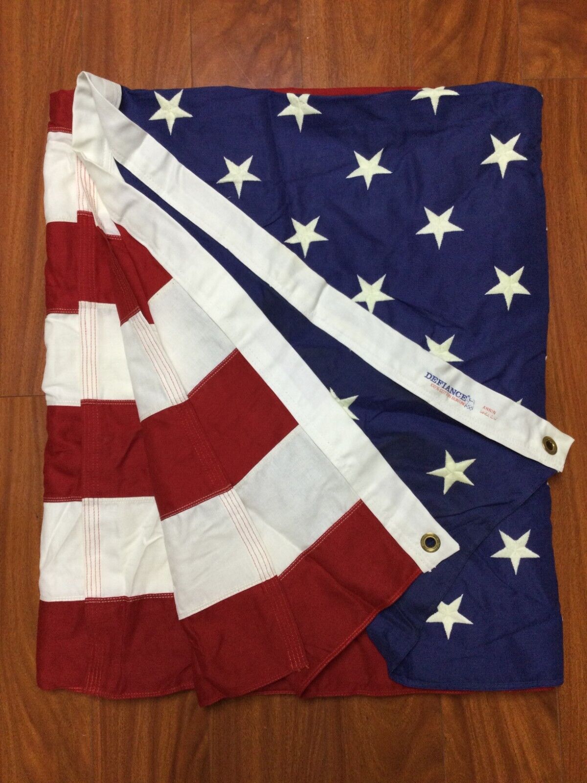 NOS Vintage ANNIN 5x8 American Flag DEFIANCE Cotton 50 Stars & Stripes Brochure