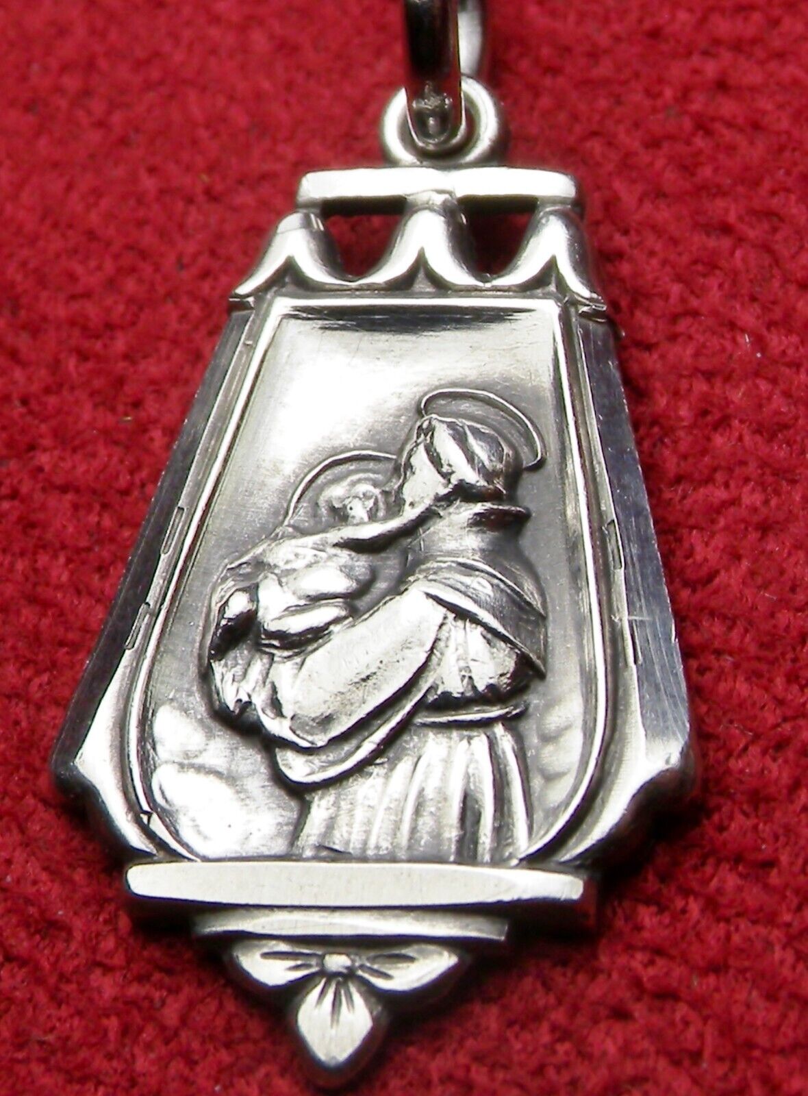 Vintage St. Anthony Tongue Relic Sterling Medal Finder of Lost Objects Husbands