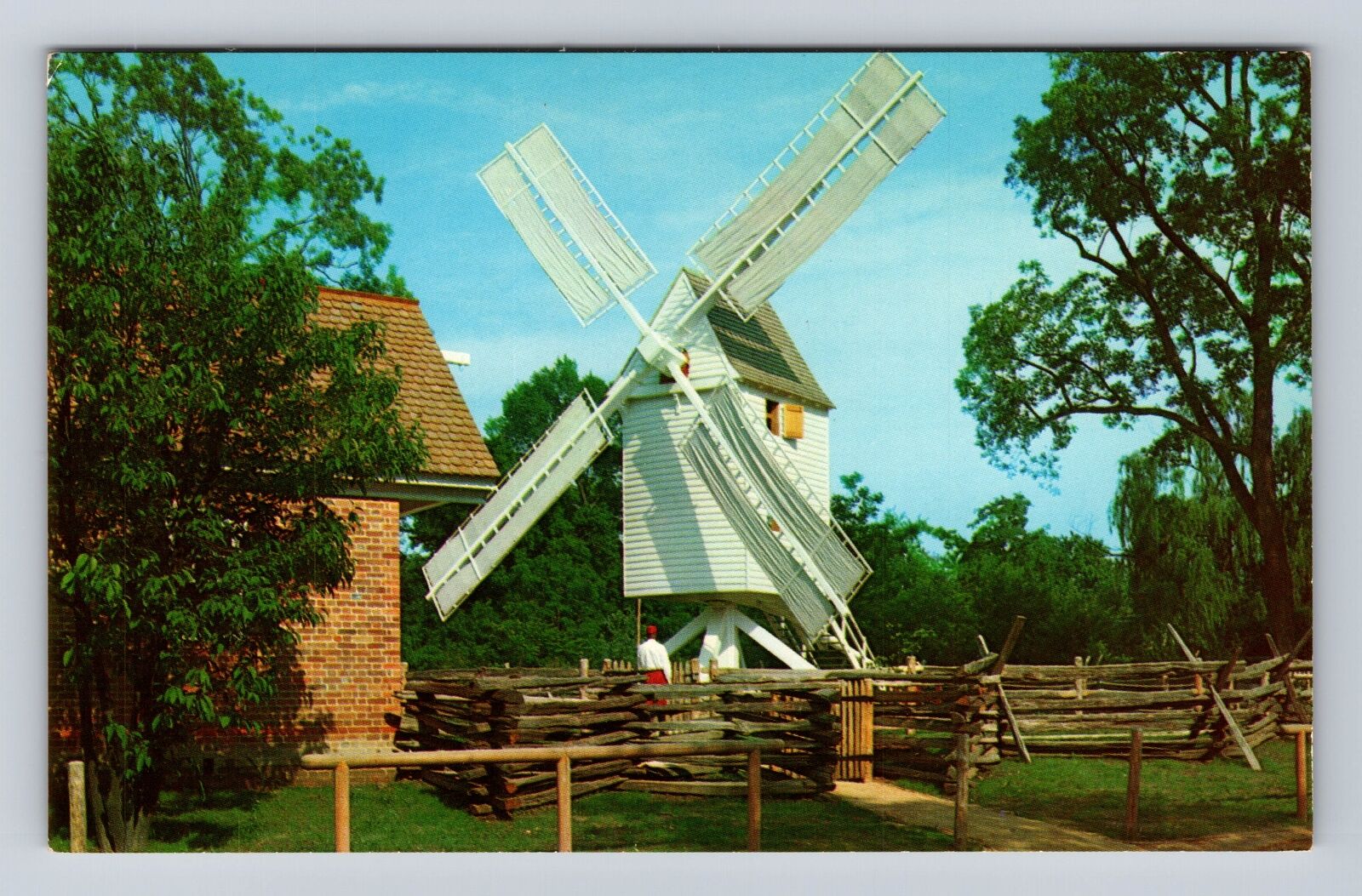 Williamsburg VA-Virginia, Robertson\'s Windmill, Antique, Vintage Postcard