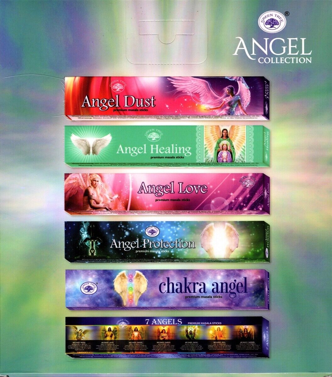 Green Tree Incense Gift Box Angel  Collection  6  Fragrances for  Healing