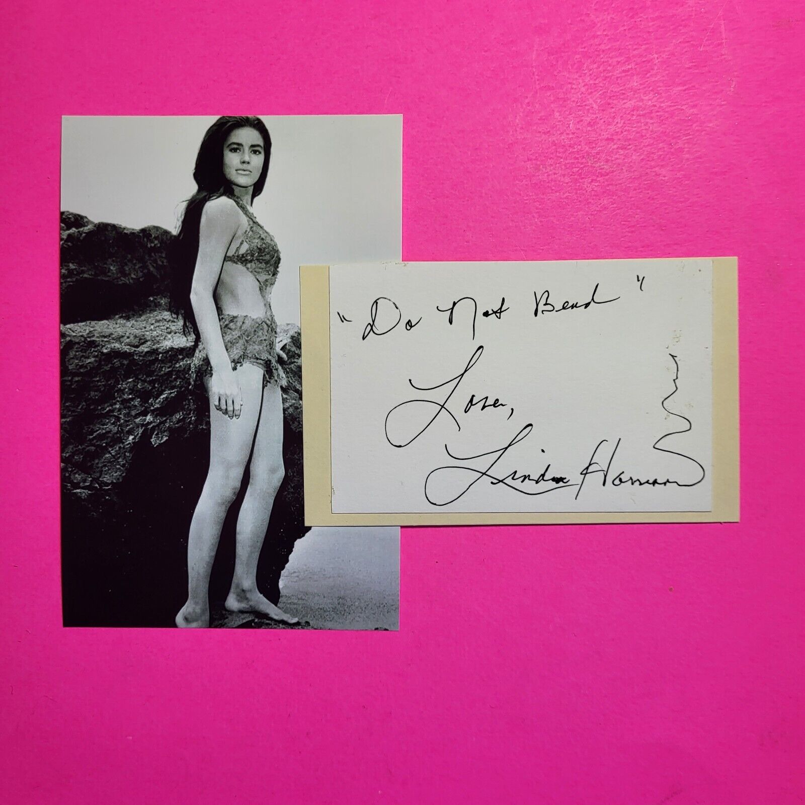 Linda Harrison signed autographed index card w photo, Planet of the Apes 1968