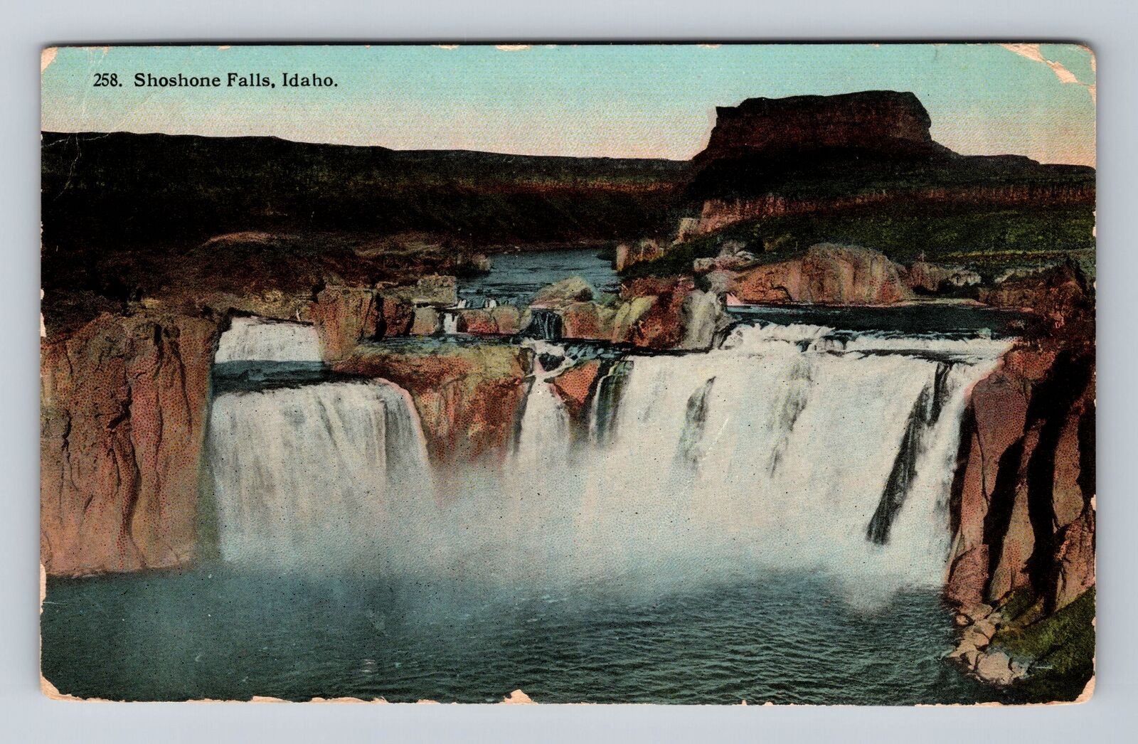 Shoshone Falls ID-Idaho, Scenic View of Falls, Antique Souvenir Vintage Postcard