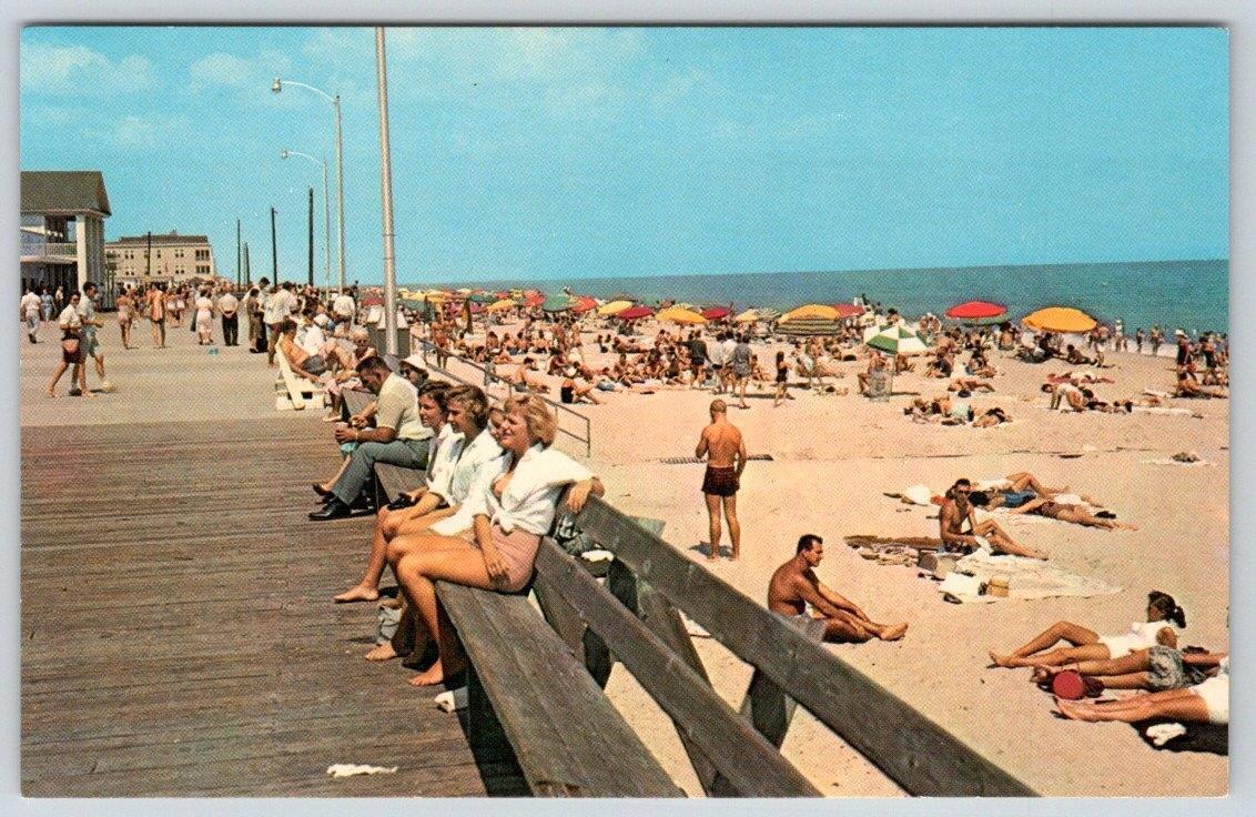 1980\'s ERA REHOBOTH BEACH DELAWARE*CONCRETE SECTION OF BOARDWALK END OF REHO AVE