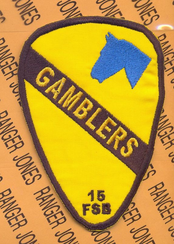 1st Cavalry Division 15th FSB GAMBLERS patch 