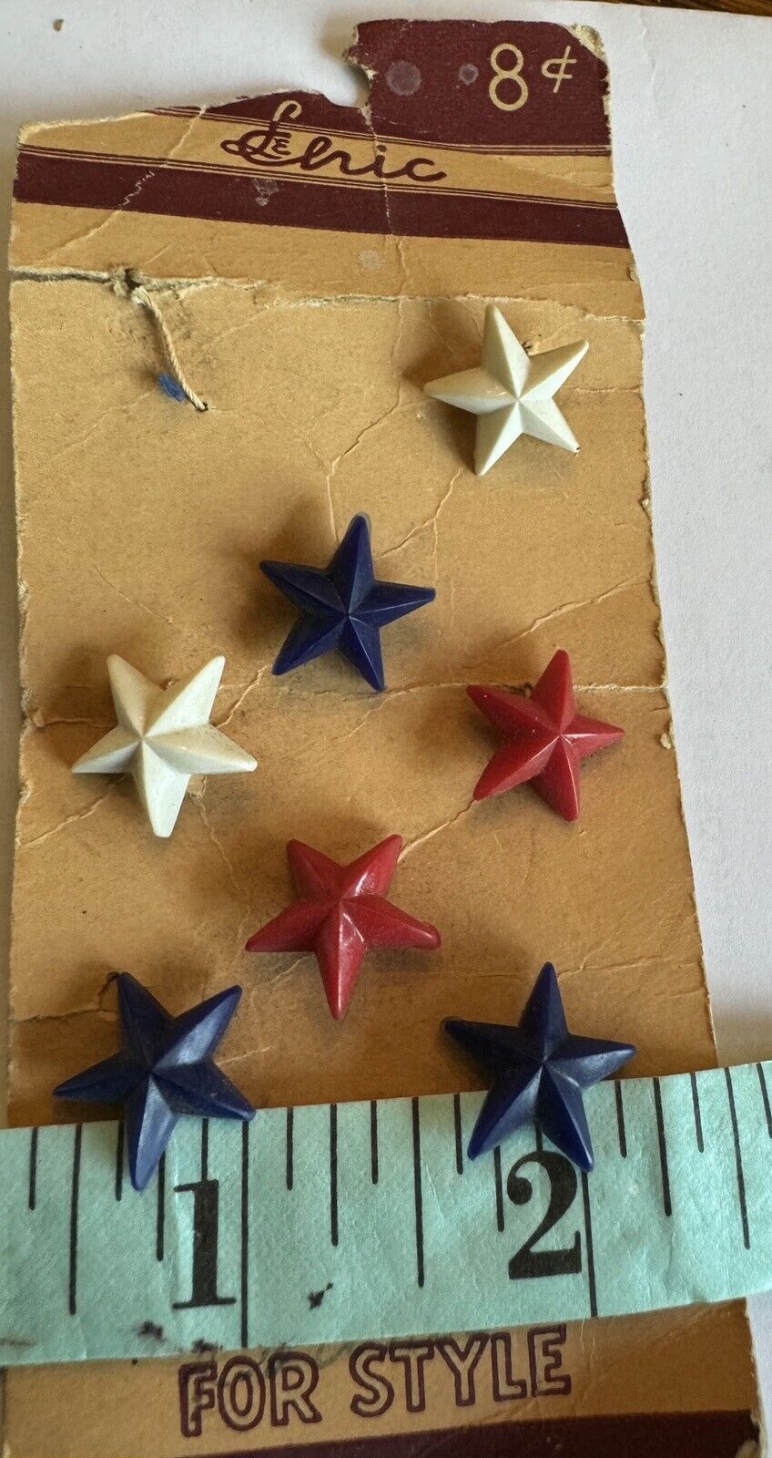 Vintage Red/ White blue Star Buttons
