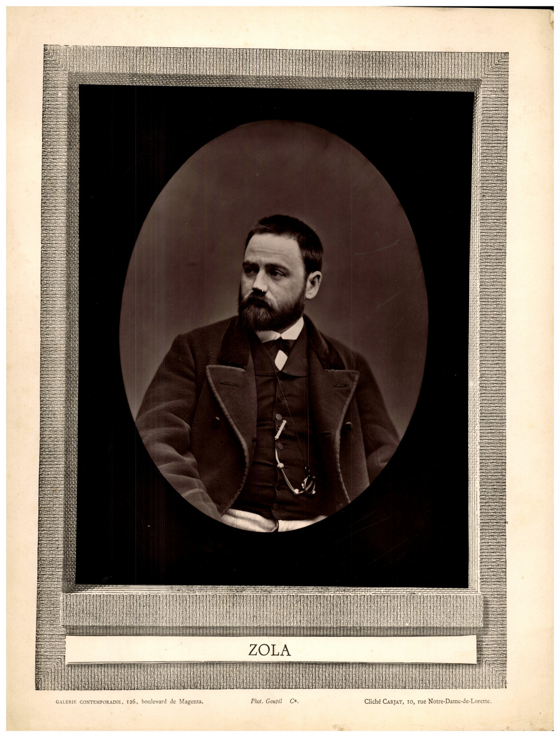 Émile Zola, French writer and journalist vintage print, period print