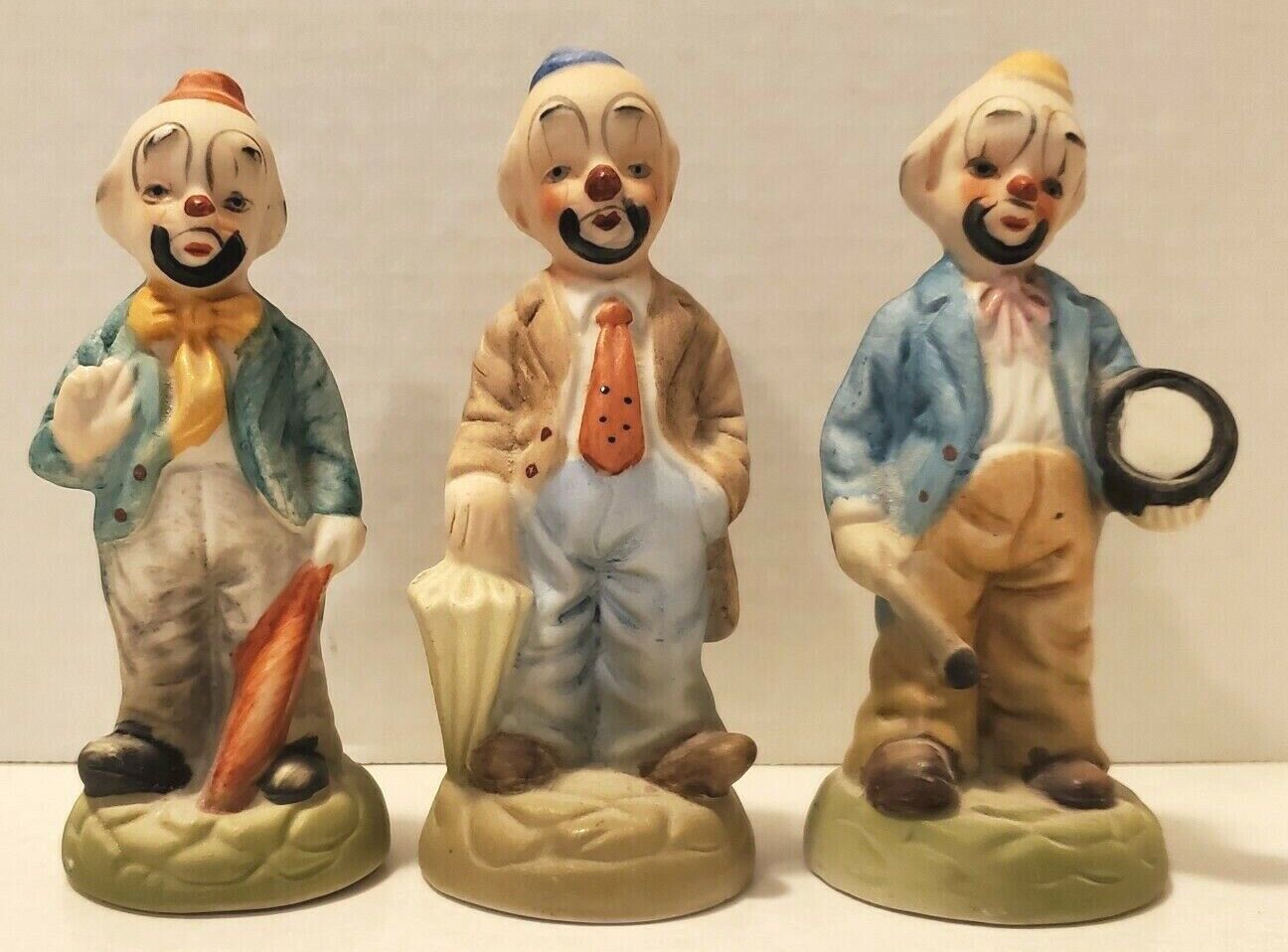 Lot Of 3 Vintage Ceramic Clowns