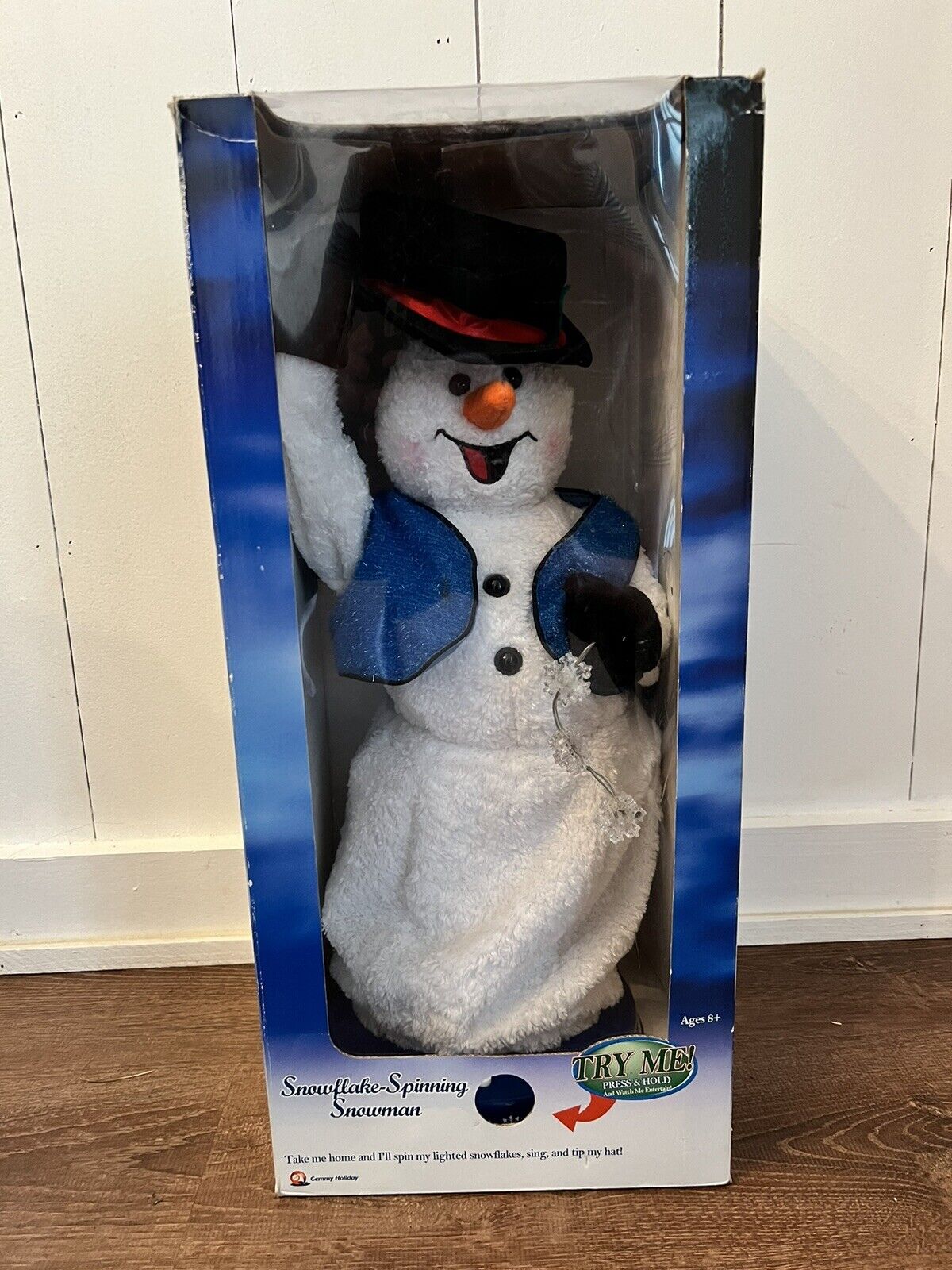 Gemmy Snowflake Snowman Animated Sings Snow Miser Works Rare