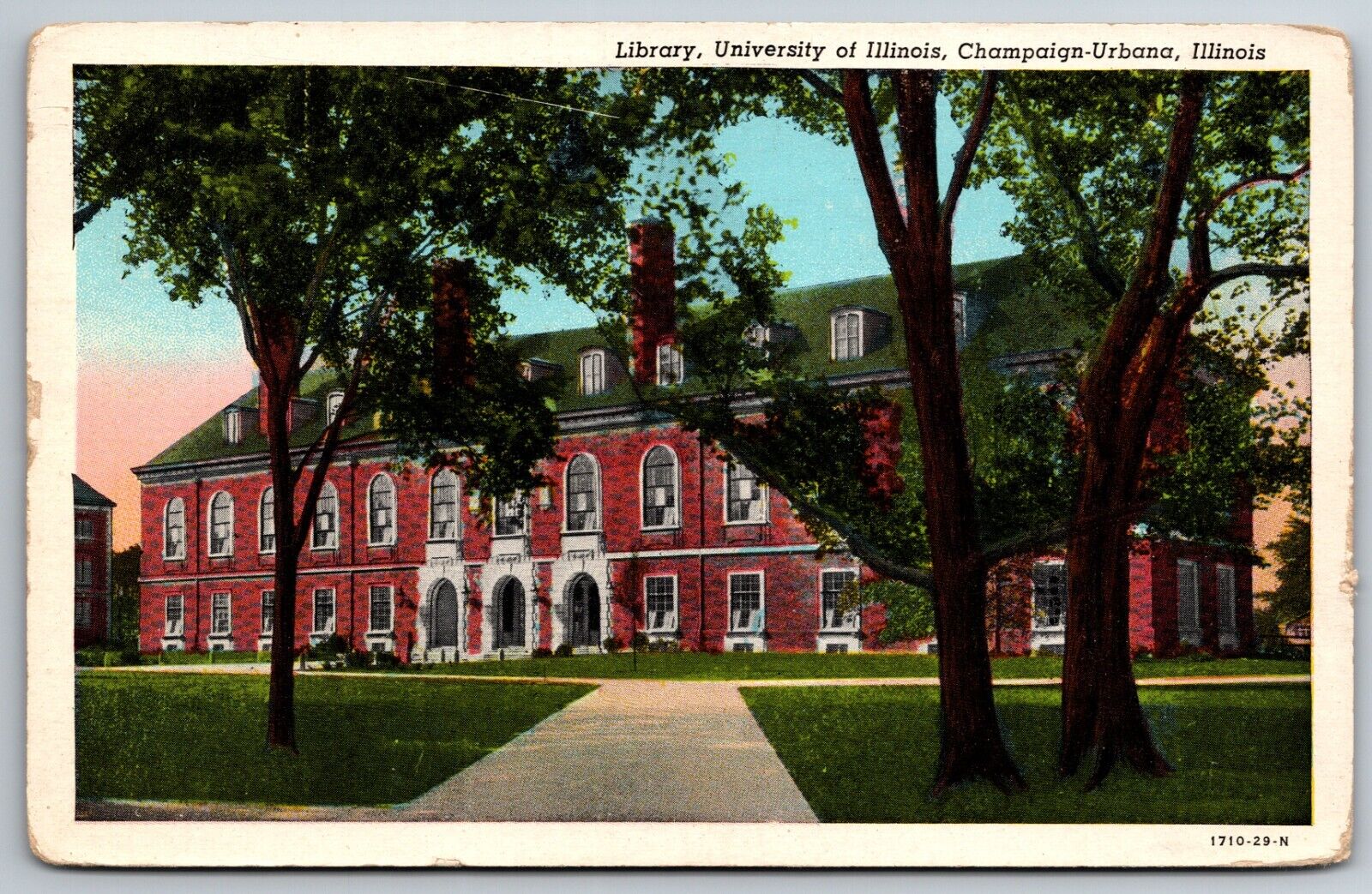 Library University of Illinois Champaign-Urbana 1949 Pitcairn PA Postcard