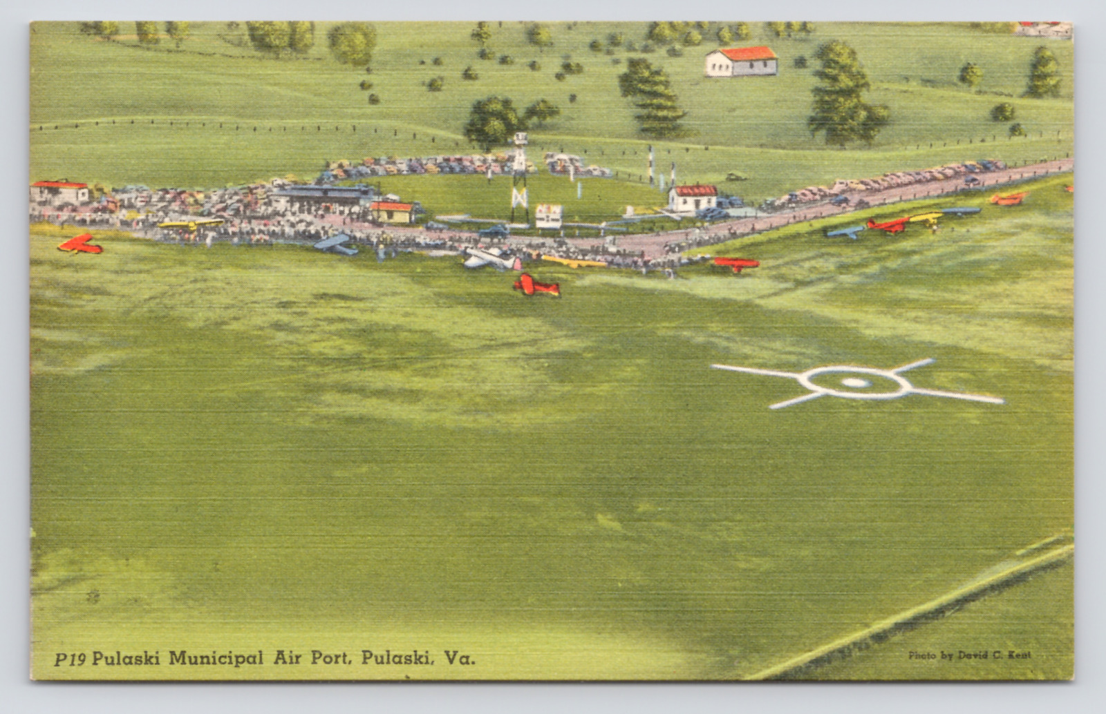 Pulaski Municipal Airport VA Postcard, Dublin New River Valley Single Runway