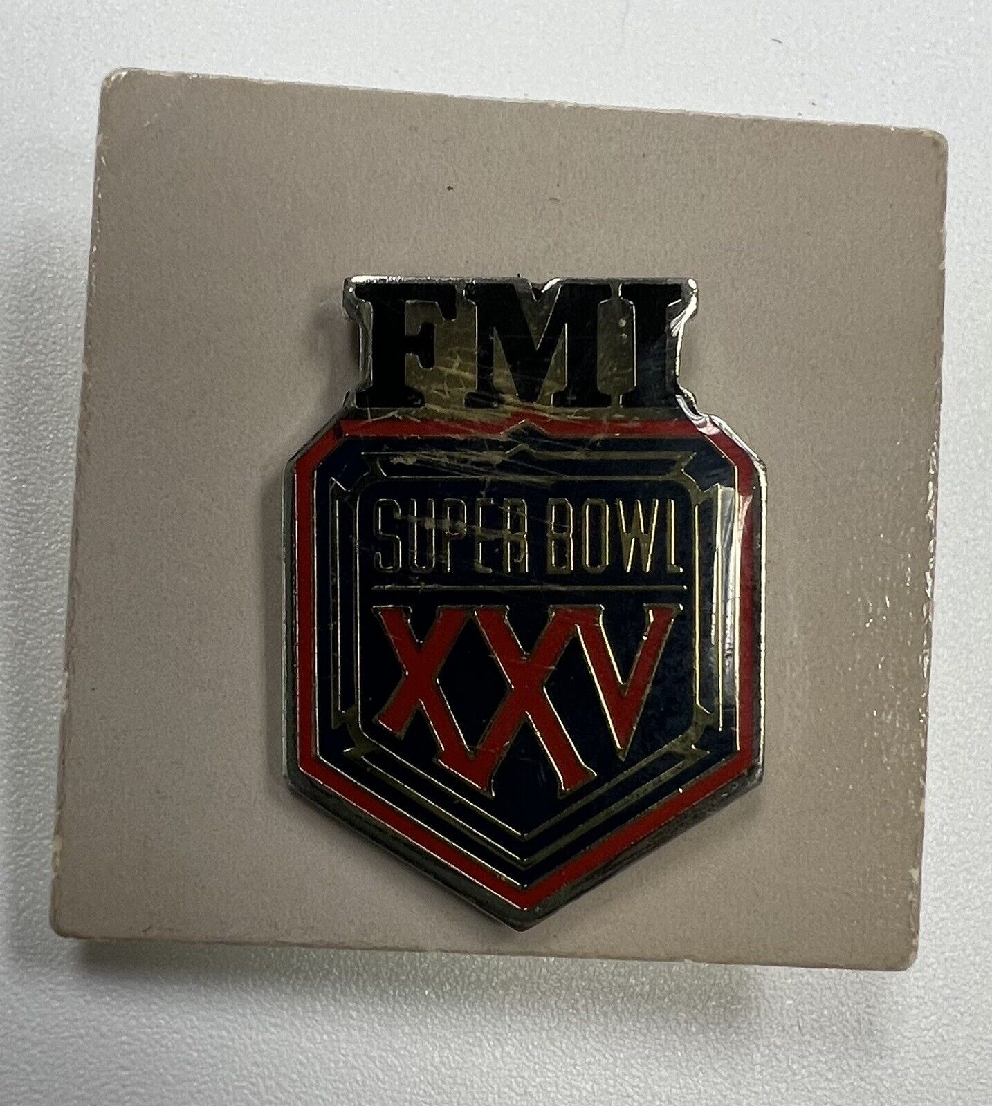 Vtg Super Bowl XXV FMI Sponsored NFL Football Lapel Pin by Peter David