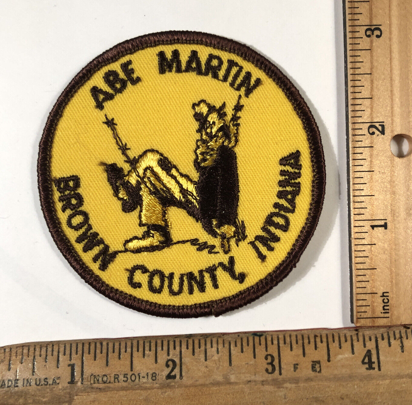 Vintage Abe Martin Brown County Indiana Voyager Patch Travel Souvenir
