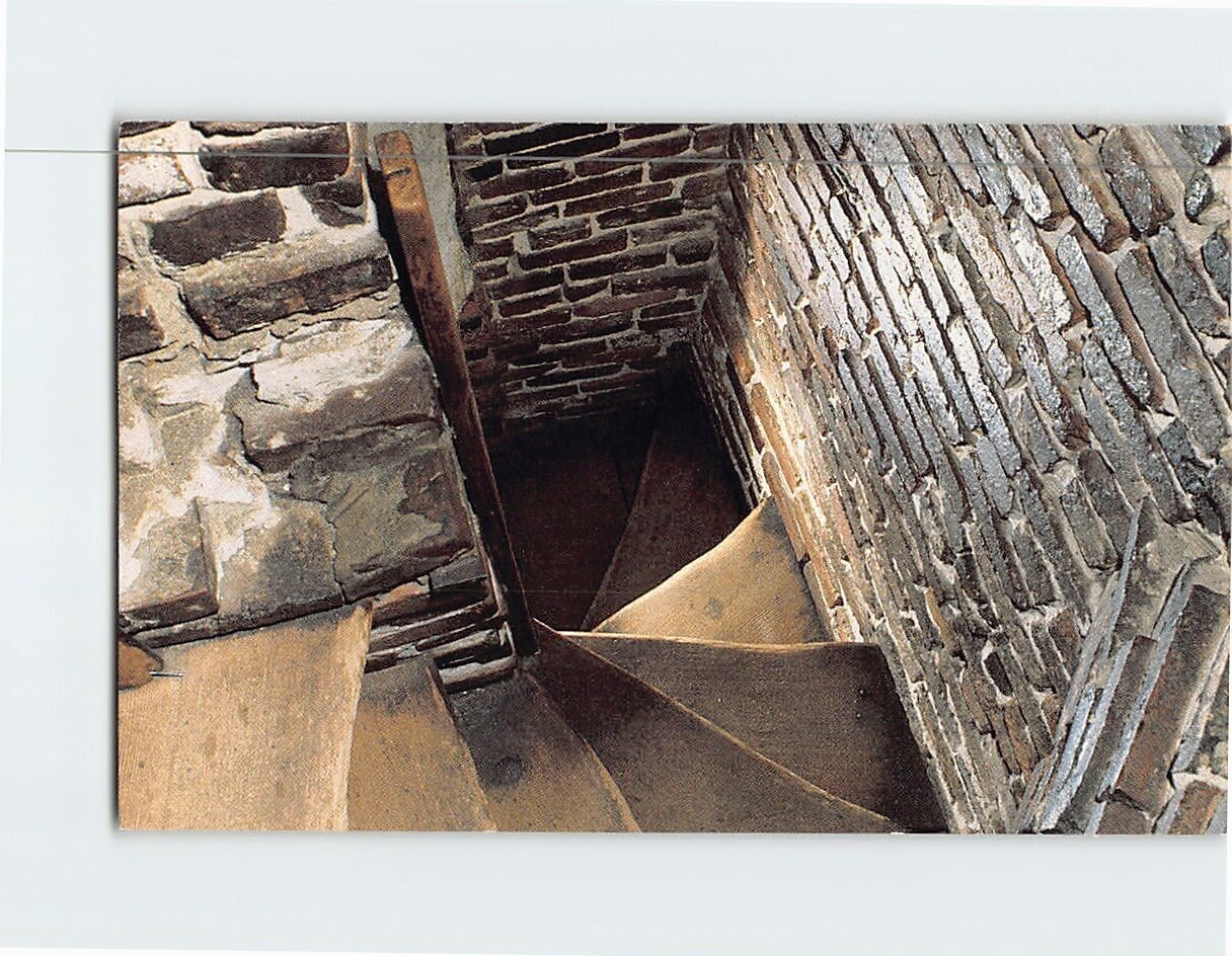 Postcard Looking down the secret staircase The House of the Seven Gables MA USA