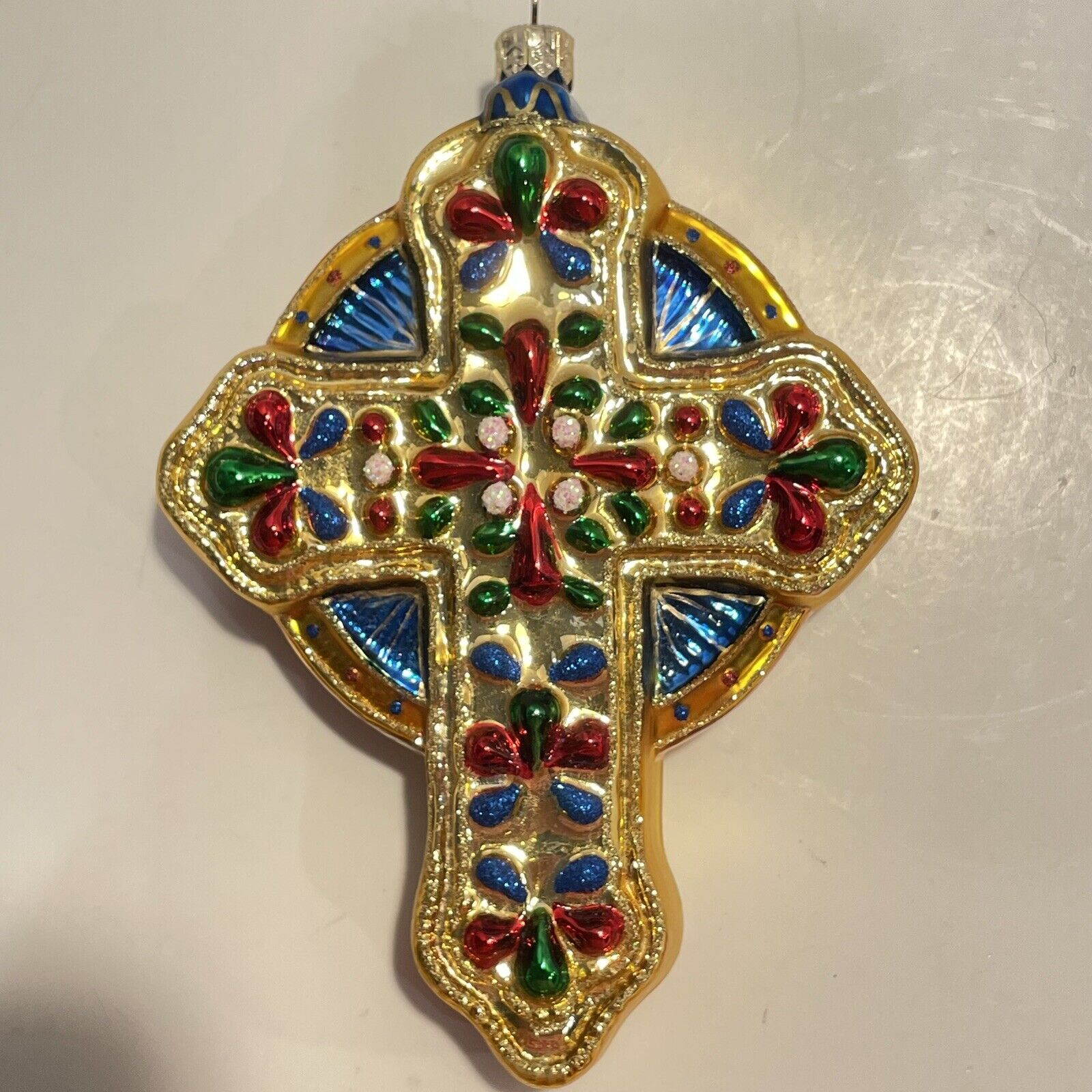 Vatican Jewel Cross Christmas Ornament Kurt Adler Polonaise \