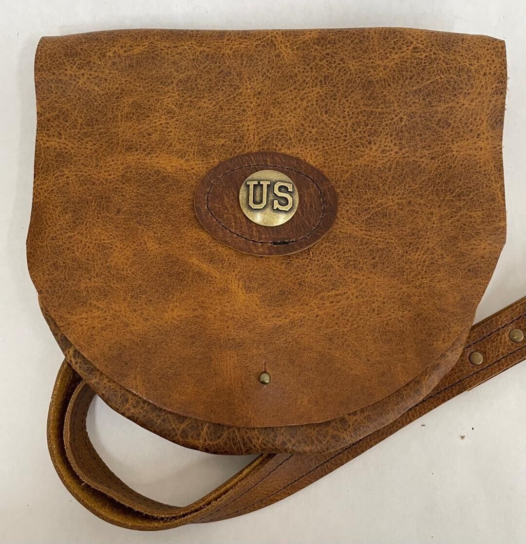 NEW  WAXED AMERICAN BISON LEATHER HAVERSACK MUZZLELOADER POSSIBLES BAG USA MADE