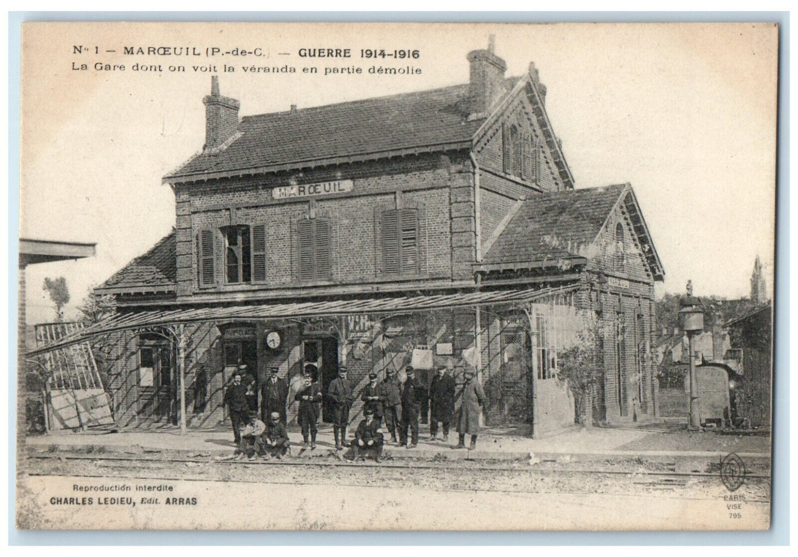 c1910 The Station Whose Veranda Partly Demolished Marseille France Postcard