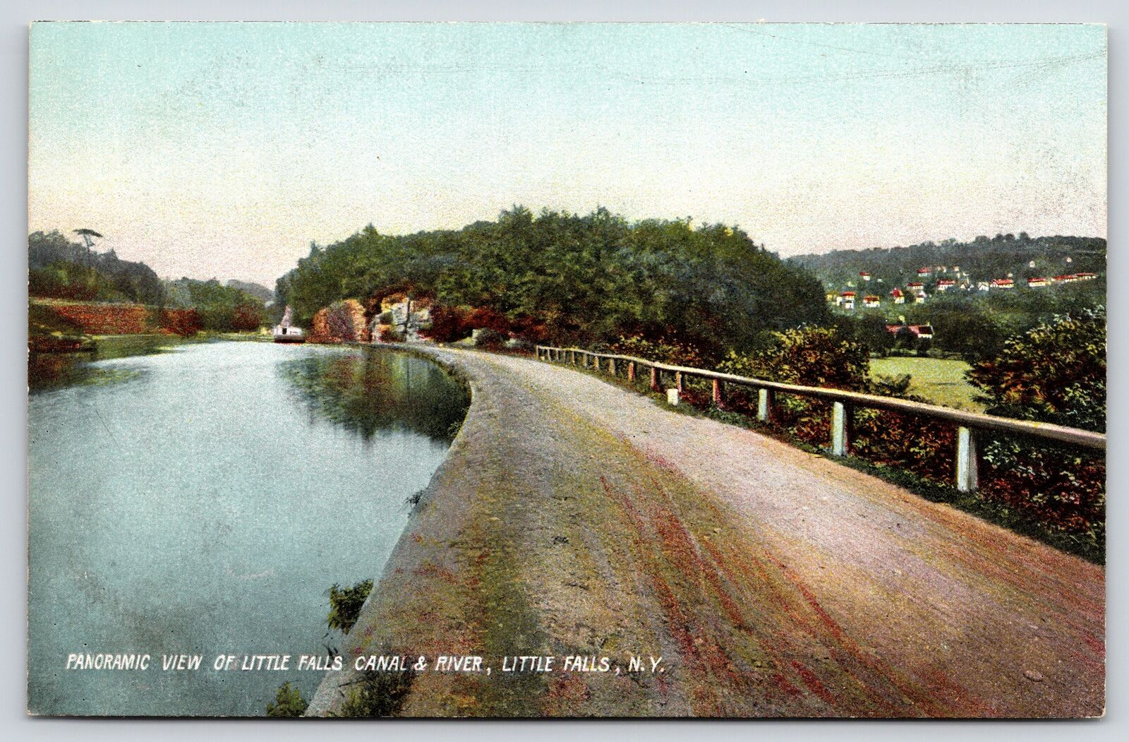Little Falls New York~Little Falls Canal-River Panoramic View~c1905 Rotograph PC