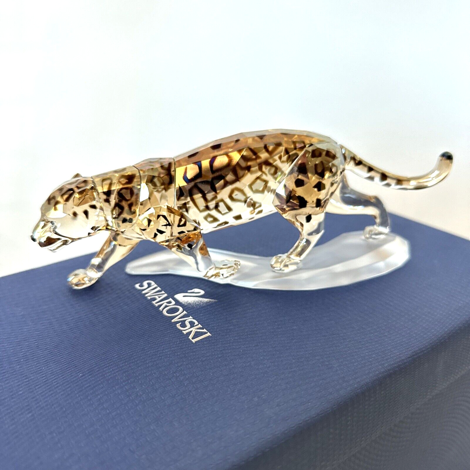 Swarovski Crystal Figurine Golden Shine Jaguar 1096796 Retired