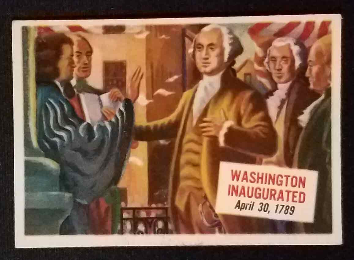 1954 Topps Scoop #51 George Washington Inaugurated April 30, 1789 VG-EX