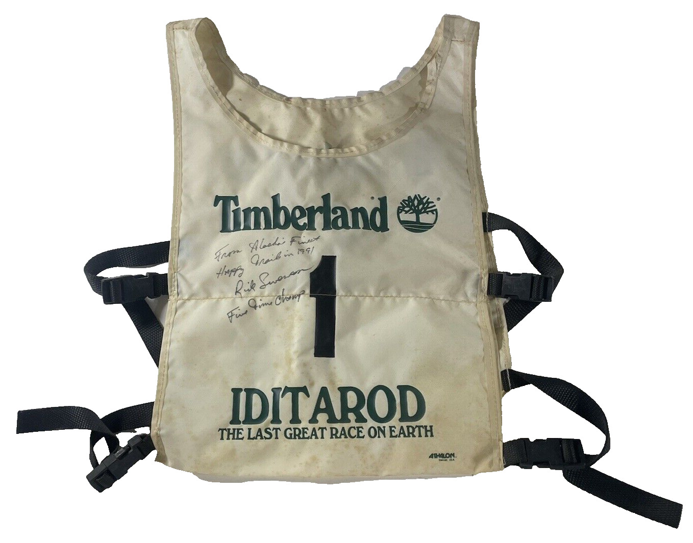 IDITAROD Race Worn Autographed 1991 BIB Rick Swenson 5x Champ