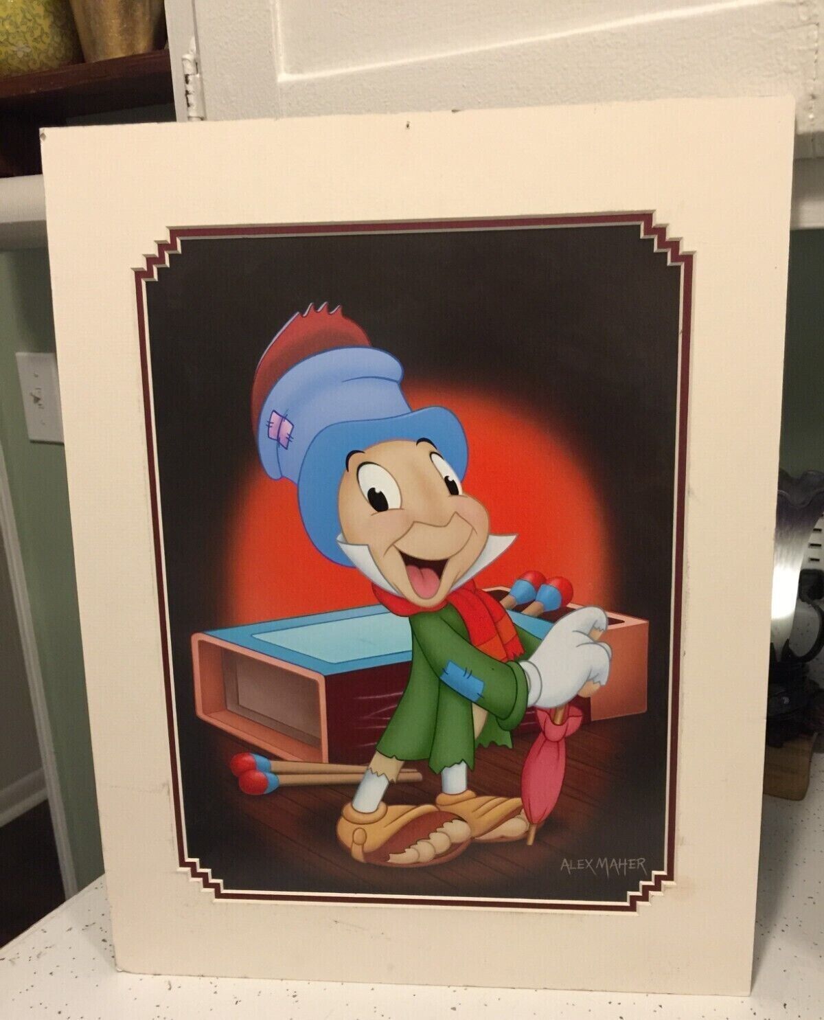 Disney Deluxe Artist Print Alex Maher Jiminy In The Spotlight 17.5\