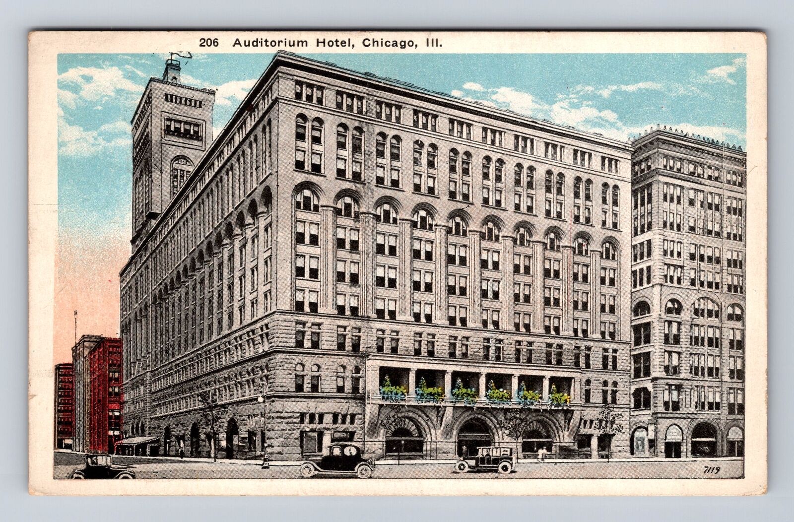 Chicago IL- Illinois, Auditorium Hotel, Advertisement, Vintage c1920 Postcard