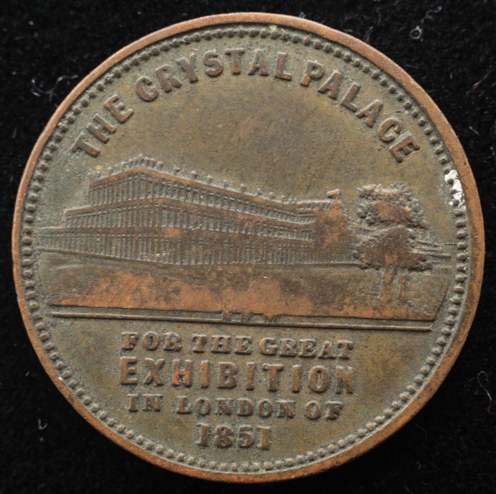 KAPPYSCOINS G8570 1851 CRYSTAL PALACE GREAT EXPOSITION IN LONDON 22MM TOKEN