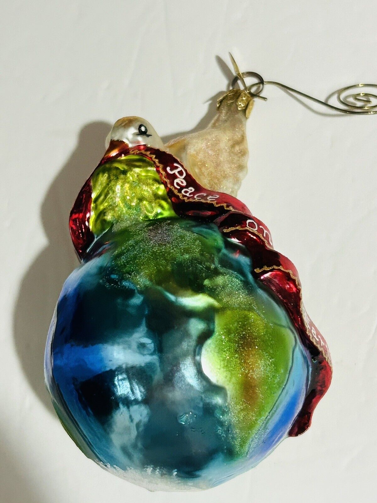 Christopher Radko Glass Christmas Ornament Vintage 2000 Peace On Earth