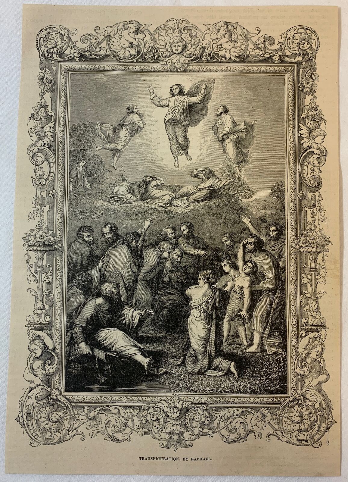 1877 magazine engraving~ TRANSFIGURATION by Raphael