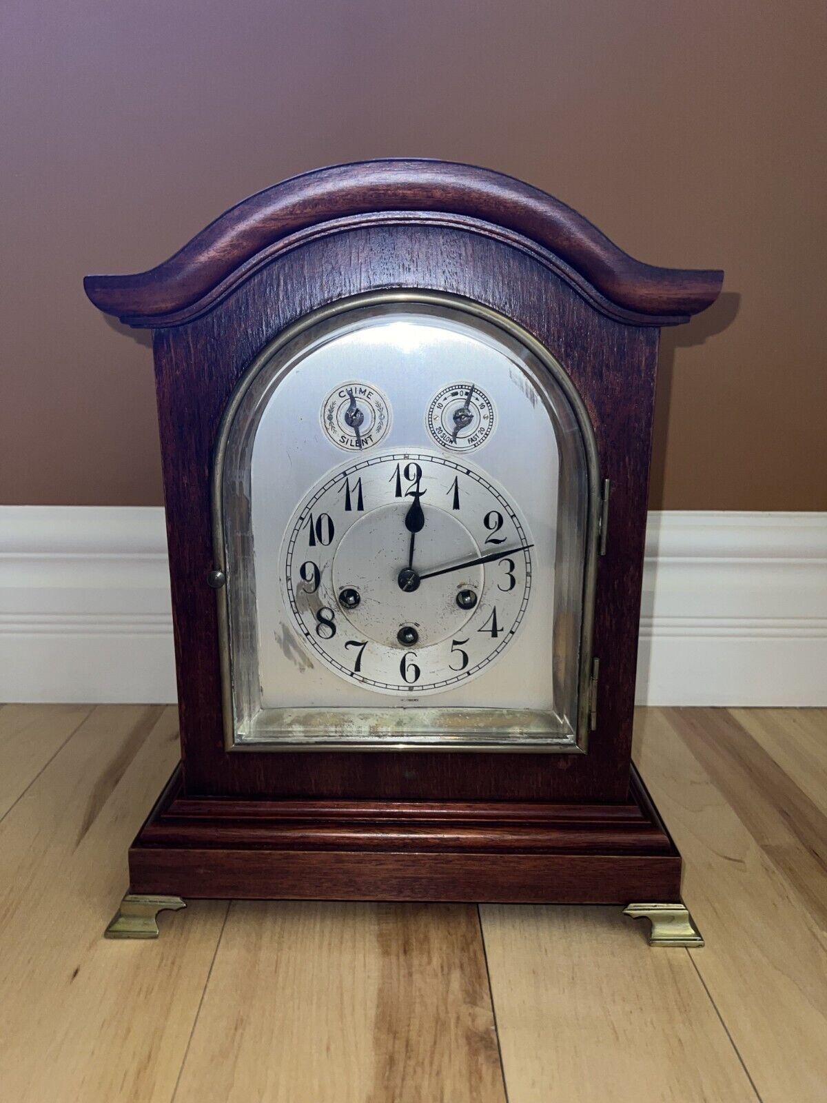 1920\'s Junghans Wurttemberg Germany Westminster Mahogany Bracket Clock