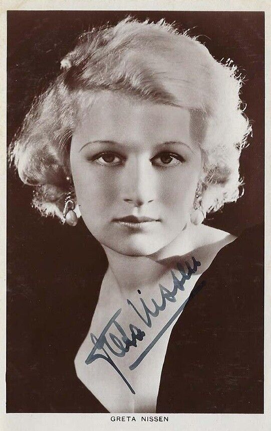 Lovely Norwegian Silent & Early Talkie Actress GRETA NISSEN Vintage Signed Photo