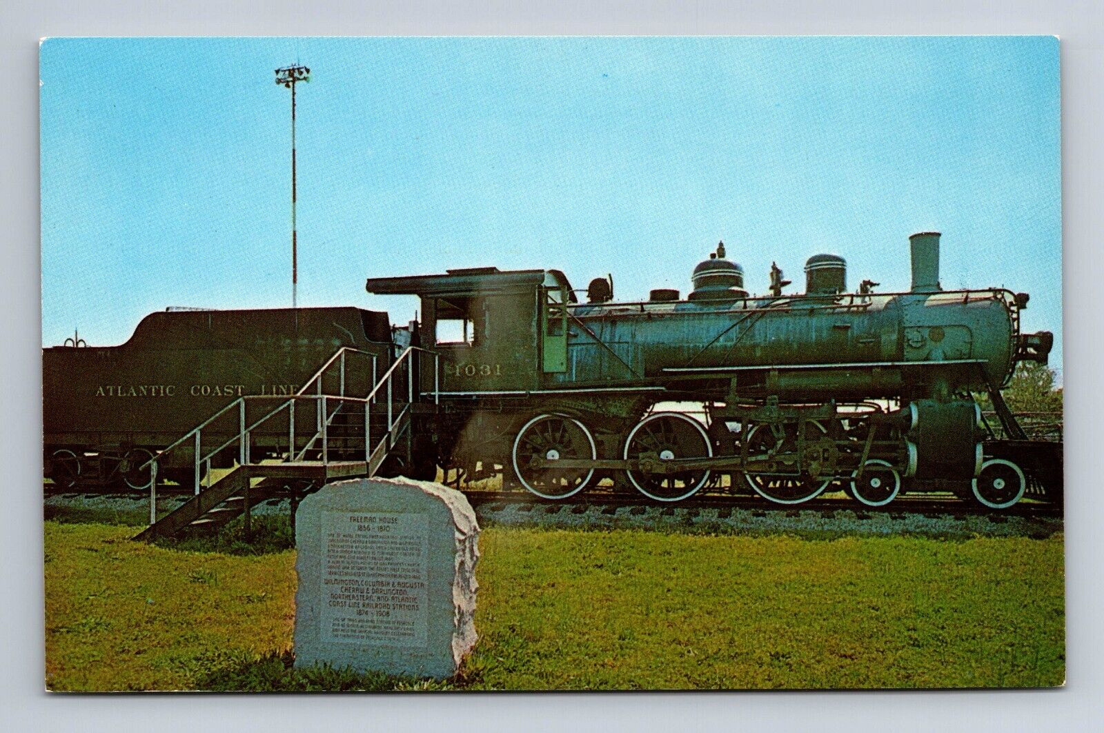 Atlantic Coast Line Locomotive #1031 Florence South Carolina SC Postcard