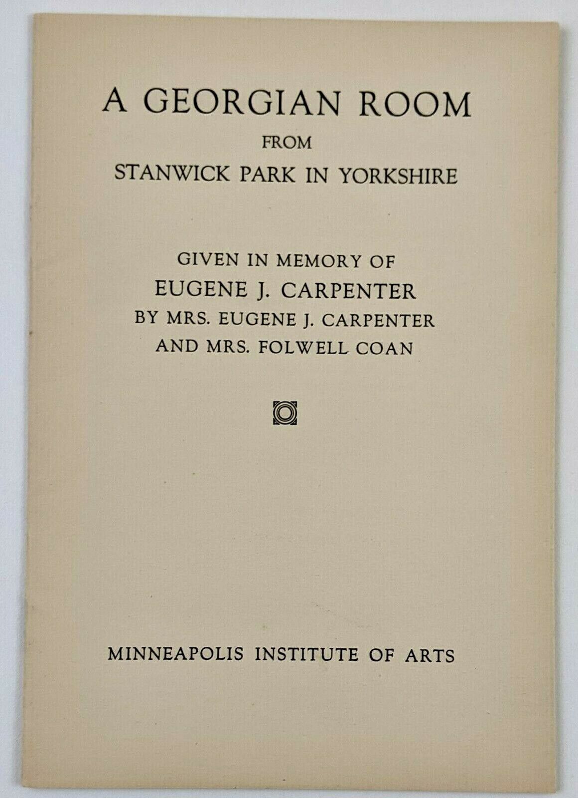 1950s Minneapolis Institute of Arts Georgian Room Stanwick Park Vtg Booklet MN