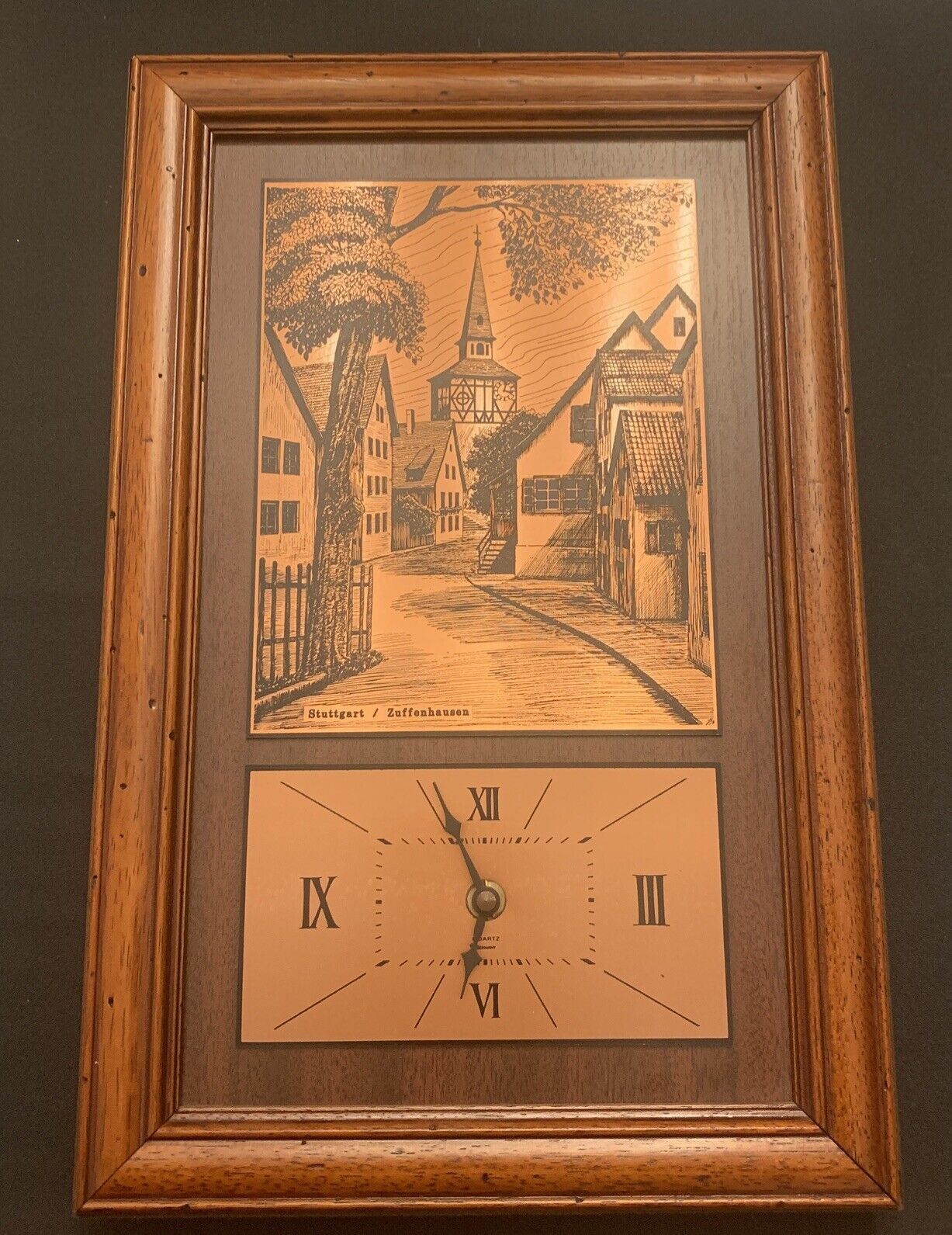 Vintage Kienzle wall clock Stuttgart/ Zuffenhausen WORKS 10”X15”X1.5”quartz’s
