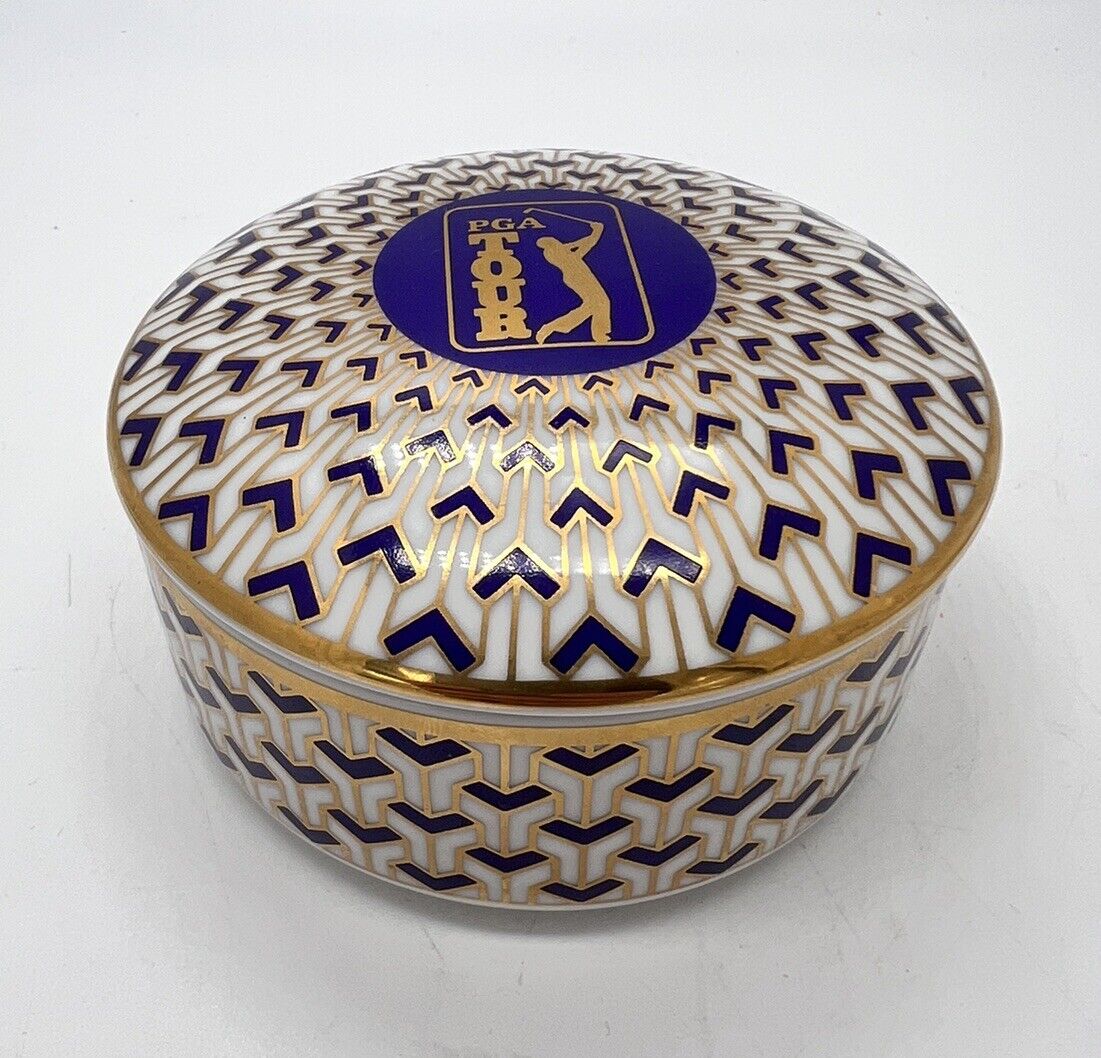 Tiffany & Co. PGA Tour Trinket Box w/ Lid Porcelain - very nice