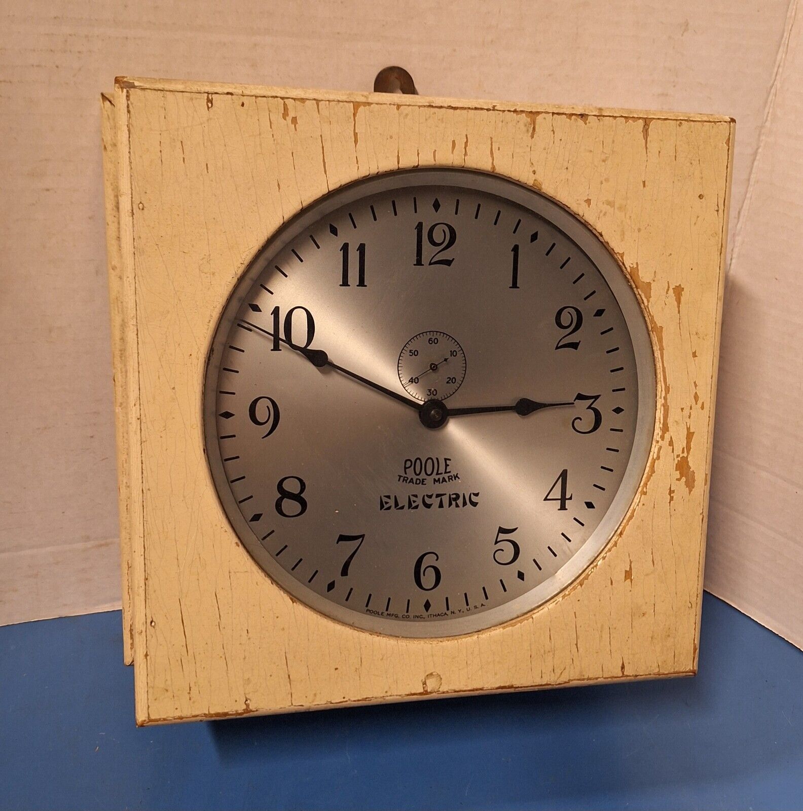 Rare Antique Poole Ithaca, New York Electro Magnetic Walk Clock As-Found
