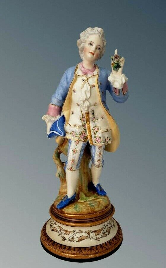 Antique Gräfenthal German French Man Bisque Porcelain Gilded Accents Figurine