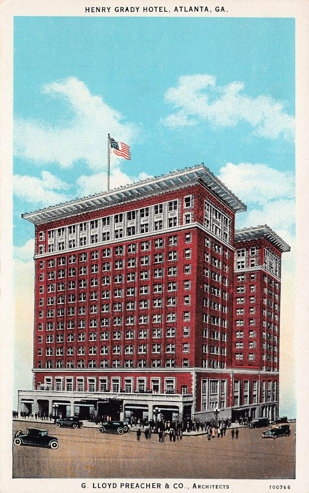 Atlanta GA Georgia Henry Grady Hotel Cain Street Downtown 1920s Vtg Postcard B10
