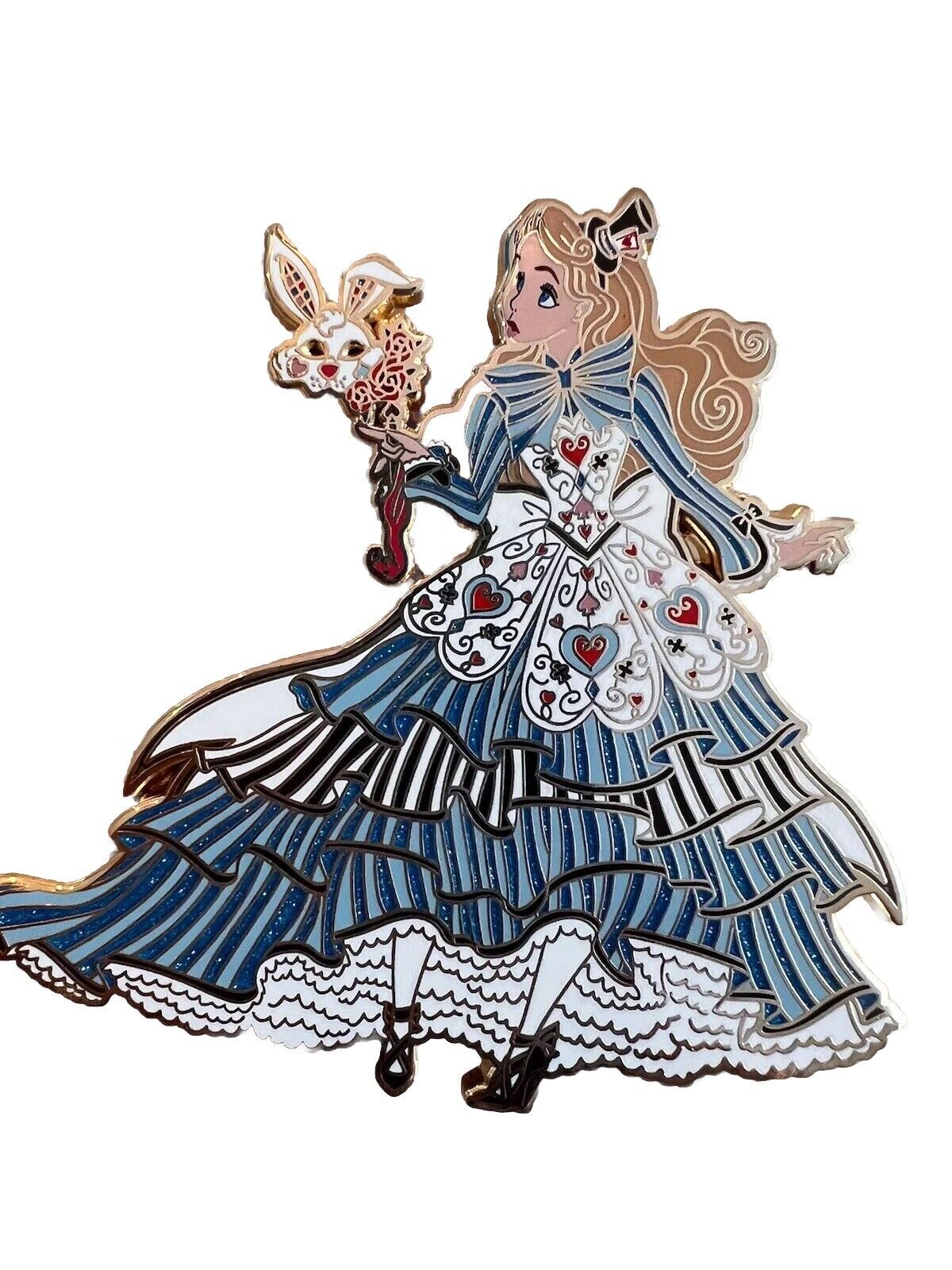 NEW Alice in Wonderland Masquerade Glitter Fantasy Pin Sand Hair Blue Dress LE25