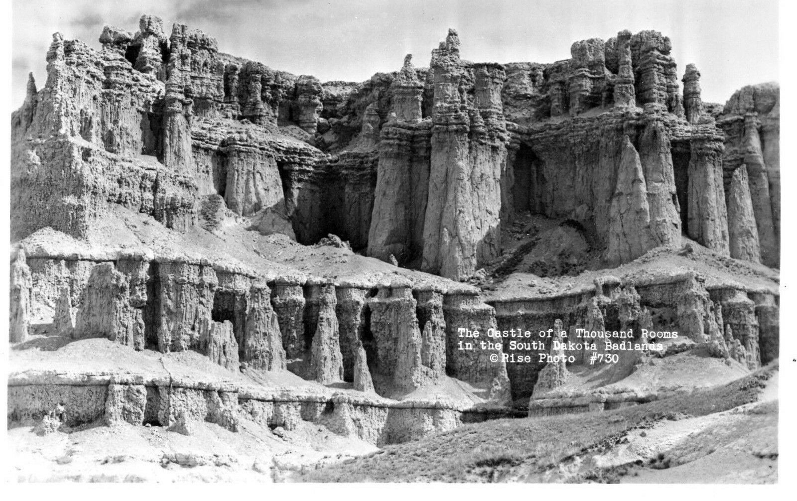 Badlands South Dakota Castle of a Thousand Rooms RPPC Real Photo Postcard