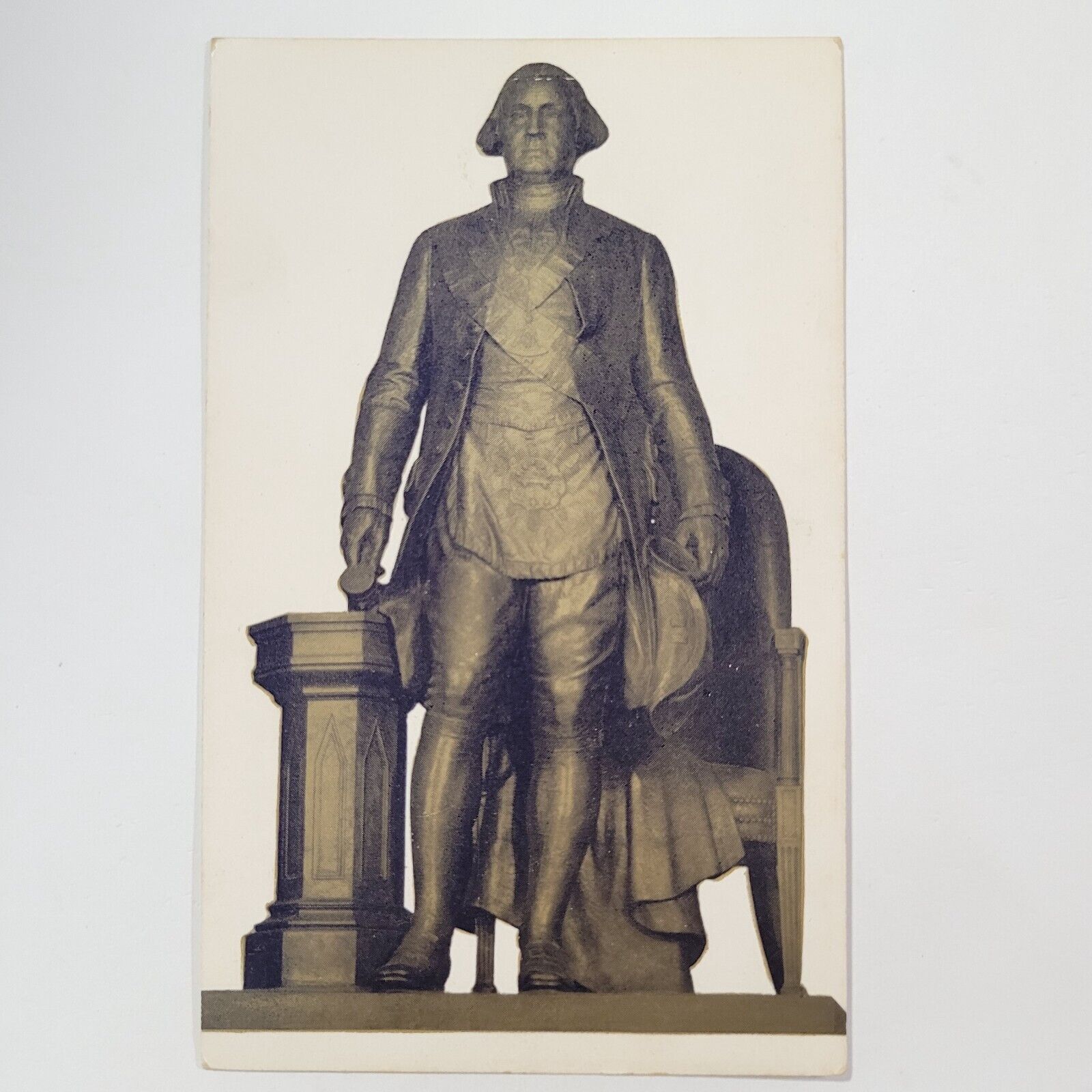 Bronze General George Washington Statue Vintage Postcard President Virginia