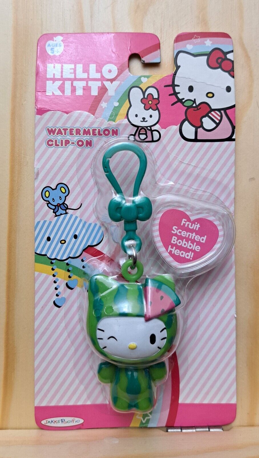 Vintage Hello Kitty Fruit Scented Bobblehead Clip On Watermelon New Old Stock