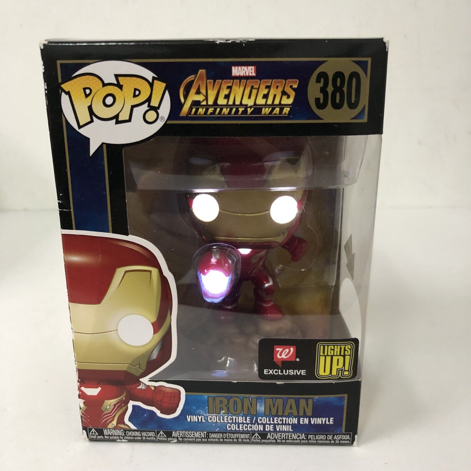 Funko POP Marvel Avengers: Infinity War Iron Man w/ Lights #380 DAMAGED BOX E03